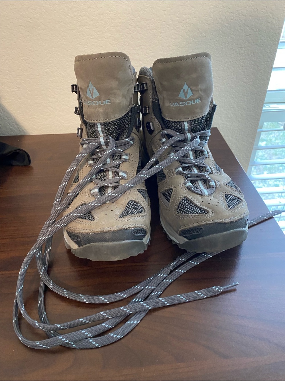 Vasque Taupe and Gray Trail Hiking Boots
